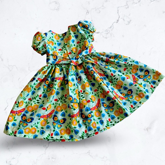 Miss Smarty Pants New Hand Crafted Mint Green Butterfly Dress Size 3T - Picture 2 of 3